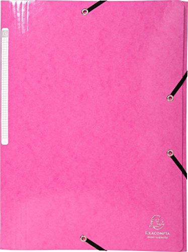 Exacompta 55923E Iderama Document Wallet  Elasticated Maxi Capacity, A4 3 Klappen) Folders 600 g/m² DIN A4 Sammelmappen 600g/qm DIN A4 Pink