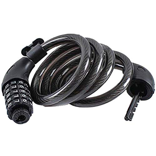 pan hui Bike Lock Cable,High Security 5 Digit Resettable Combination Coiling Bike Cable Lock,Bicycle Cable Lock for Bicycle Outdoors,0.012mx1.2mm