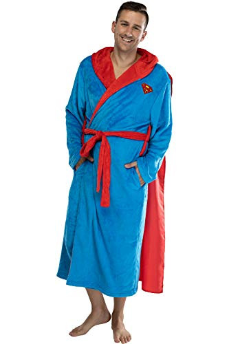 DC Comics Adult Superman Plush Fleece Hooded Costume Robe One Size