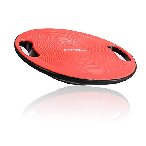 EveryMile Wobble Balance Board, Exercise Balance Stability Trainer Portable Balance Board with Handle for Workout Core Trainer Physical Therapy  and  Gym 15.7" Diameter No-Skid Surface