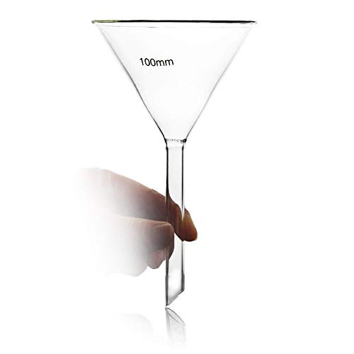 Autoark Glass Heavy Wall Funnel Borosilicate Glass Funnel,Short Stem 100mm Diameter,100mm Stem Length,AIS-007