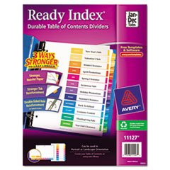 (6 Pack Value Bundle) AVE11127 Ready Index Contemporary Table of Contents Divider, Jan-Dec, Multi, Letter