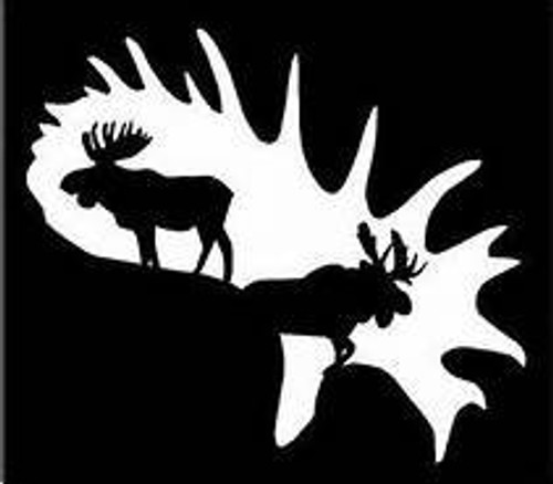 Moose Alaska Hunting Vinyl Decal Sticker|WHITE|Cars Trucks Vans SUV Laptops Wall Art|5.75" X 5"|CGS424 Moose Alaska Hunting Vinyl Decal Sticker|WHITE|Cars Trucks Vans SUV Laptops Wall Art|5.75" X 5"|CGS424