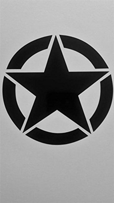 Chase Grace Studio Jeep Star Army Star Military Vinyl Decal Sticker|Black|Cars Trucks Jeeps Vans SUV Laptops Wall Art|5.5" X 5.5"|CGS708