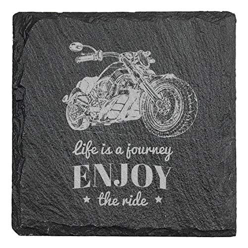 Life Is A Journey, Enjoy The Ride Coasters - Square Slate - set of 8