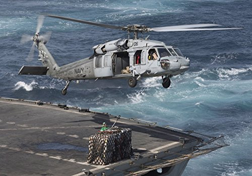 Posterazzi October 4 2012-A MH-60S of HSC-22 assigned to USNS Supply (T-AOE-6) During a Vertical Replenishment Operation on USS Dwight D. Eisenhower in The Arabian Sea Poster Print (17 x 11)