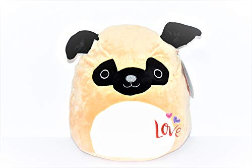 Squishmallow Lux and Beyond Kellytoy 12" Pam The Pug (with Love and Hearts) Super Soft Plush Pillow Pet Gift Present