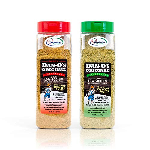 Dan-O's Seasoning Big Bottle Combo 20oz - All Natural, Low Sodium, No Sugar, No MSG