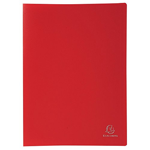 Exacompta 8585E Folder / 300µ / Soft Polypropylene / Opaque / with 80 Grain Sleeves / DIN A4 / Red