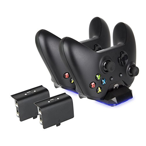 Xbox One Controller Charger, Megadream Dual Charging Dock Station, 21100 mAh Rechargeable Battery Pack, LED Indicator, Professional for Xbox One / Xbox One S / Xbbox One Elite / Xbox One X Controller