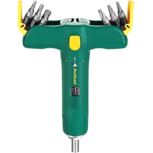 AUTLEAD Torque Screwdriver, Adjustable T-shape Torque Wrench, Wide Range 15 to 75 Inch Pounds in 1 Increment, 12 Bits Included, Firearm Accurizing, Scope Mounting, Bike Repairing - ATSD01
