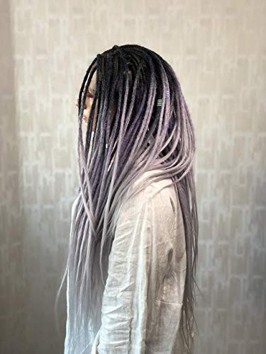 Synthetic Crochet Dreads  Ash Lavender Dreadlocks, Set,Dreads, Synthetic dreads, de dreads, se dreads, Custom Dreadlocks Extensions