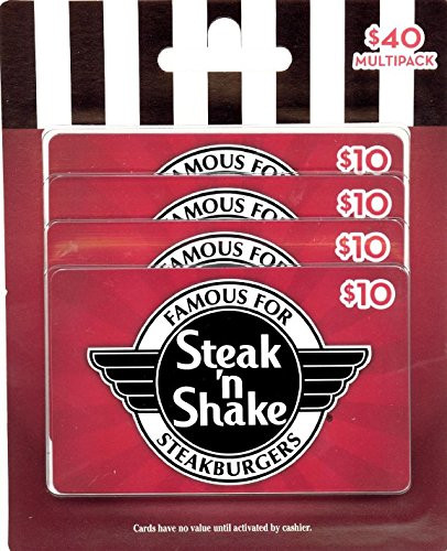 Steak 'n Shake Gift Cards, Multipack of 4 - 10