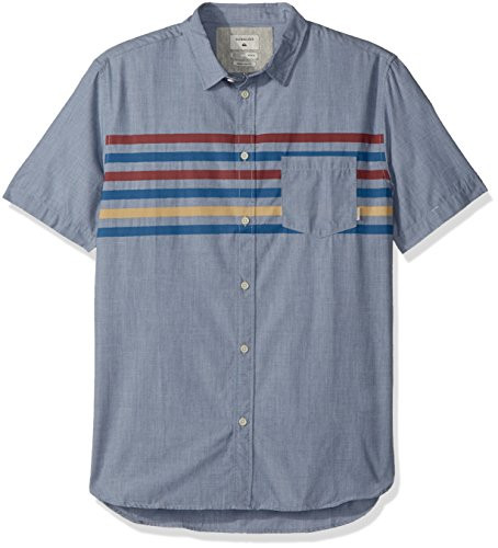 Quiksilver Men's Popline Button Down Shirt, Dark Denim, S