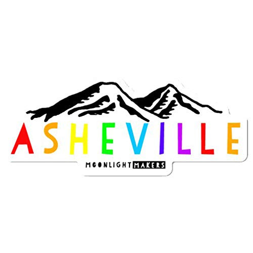 Asheville, NC Rainbow. Asheville, North Carolina Rainbow Pride Die Cut Bumper Sticker, North Carolina Car Sticker, Vinyl, Bike Sticker, Weatherproof