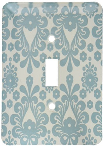 3dRose lsp_164508_1  Chic Aqua Teal and White Abstract Floral Single Toggle Switch