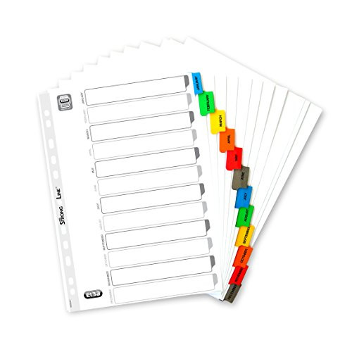 Elba, File Dividers A4, Jan-Dec, Assorted Colours