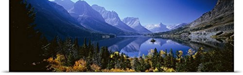 GREATBIGCANVAS Entitled Mountains Glacier National Park MT Poster Print, 60" x 20", Multicolor