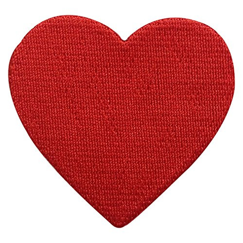 Heart Love Couple Iron on Patches Embroidered Red