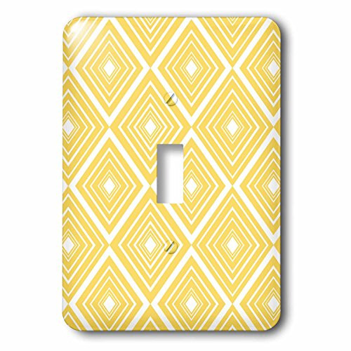 3dRose lsp_201720_1 Yellow Diamond Geometric Pattern Single Toggle Switch