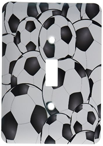 3dRose lsp_161509_1 Soccer Balls Pattern Black and White Footballs Sport Sports Sporty Sporting Game Team Player Single Toggle Switch