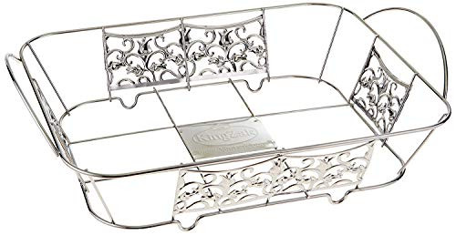 Tiger Chef 2-Pack Chrome Half Size Decorative Ornate Wire Pan Holder for 9 x 13-inch Aluminum Pans