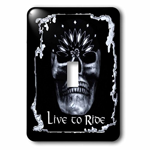 3dRose lsp_110082_1 Motorcycle Skull Live To Ride Single Toggle Switch Multicolor