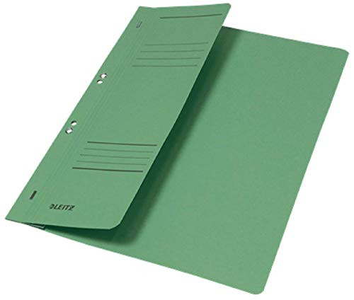 Esselte Leitz Hole Punched Folders 1/2 Front Cover-A4Manila Cardboard-Green