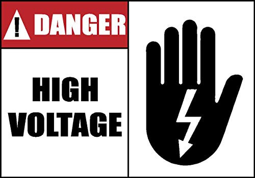 Safety - OSHA - Danger High Voltage - Warning - Decal - Sticker - Electrical - Shock Hazard - Made in Texas USA - 5 x 7