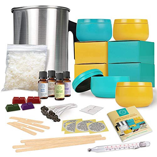 Hearts  and  Crafts Complete DIY Candle Making Kit for Adults and Kids, 2lb Soy Candle Wax Flakes, Complete Soy Candle Kit Making, Premium Starter Candle Making Set, Candle Making Supplies