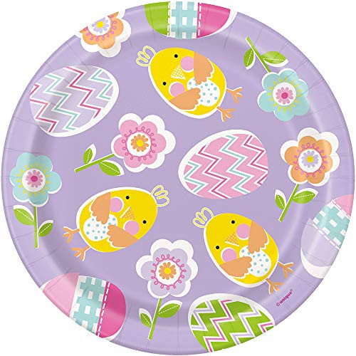 Lilac Easter Round Dessert Plates - 8 Pcs