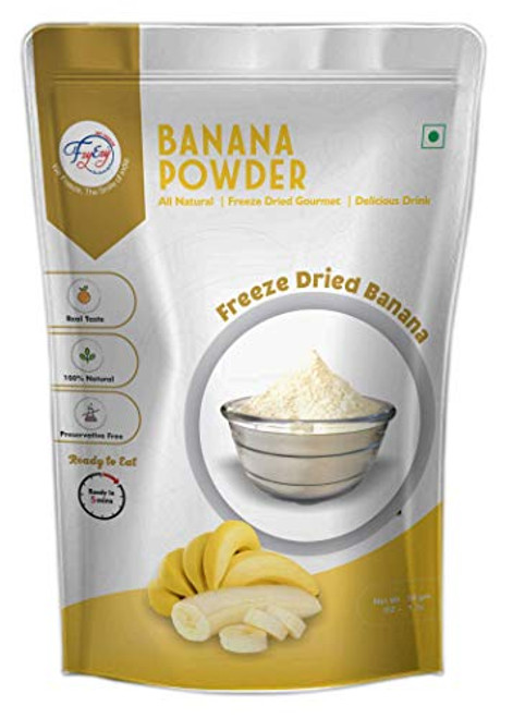 FZYEZY Natural Freeze Dried Banana Fruit Powder for Kids and Adults - 1.76 oz (50gm) - Travel Friendly Ready to eat Readymade Healthy Snacks