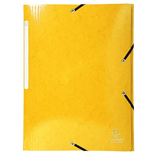 Exacompta Iderama Folder with 3 Flaps and Elastic A4 Maxi Capacity Manila Cardboard 425 g/m2 Yellow