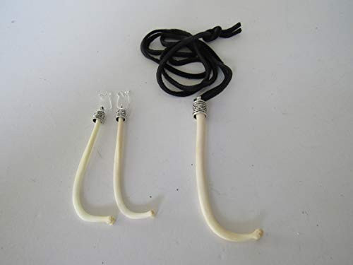 Raccoon Penis Bone Pendant Necklace  and  Earrings The Love Bone Boho Jewelry Set Baculum Animal Bone Jewelry Raccoon Penis Bone Pendant Necklace  and  Earrings The Love Bone Boho Jewelry Set Baculum Animal Bone Jewelry