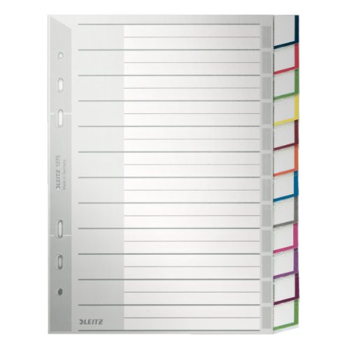 Leitz 12750000 Plastic Index Blank A5 Polypropylene - Grey, 12 Sheets