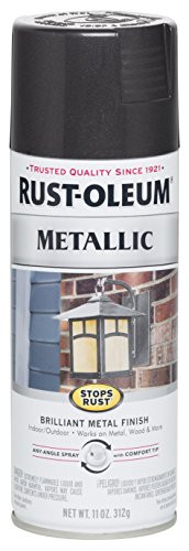 Rust-Oleum 7250830 Stops Rust Metallic Spray Paint, 11 oz, Black Night