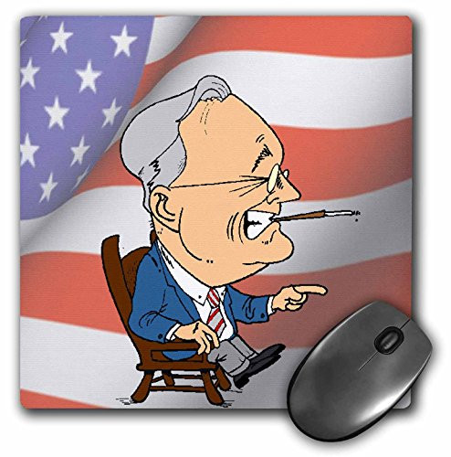 3dRose LLC 8 x 8 x 0.25 Inches President Franklin D. Roosevelt with American Flag Mouse Pad (mp_61144_1)