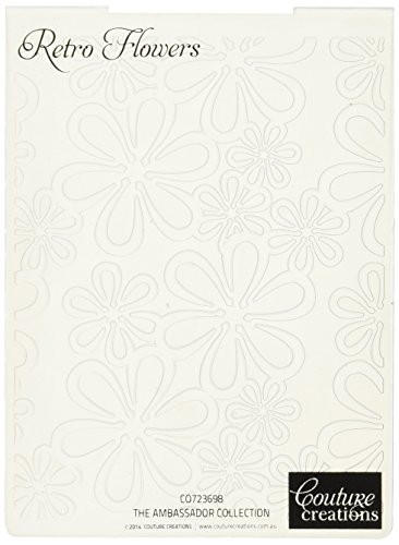 Couture Creations A2 Embossing Folder, Retro Flowers