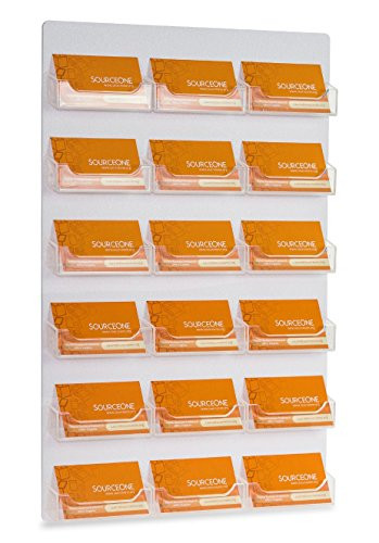 Source One Business Card/Gift Card Display Holder with Premium Wall Mount and 18 Pockets (18PWALLBC)