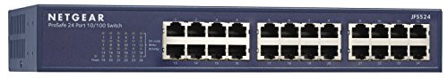 NETGEAR 24-Port Fast Ethernet 10/100 Unmanaged Switch (JFS524) - Desktop/Rackmount, and ProSAFE Limited Lifetime Protection