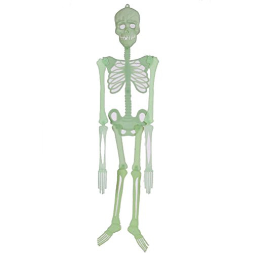 BESTOYARD 90cm Halloween Props Luminous Skeleton Party Bars Glow in The Dark Hanging Decoration (Green)