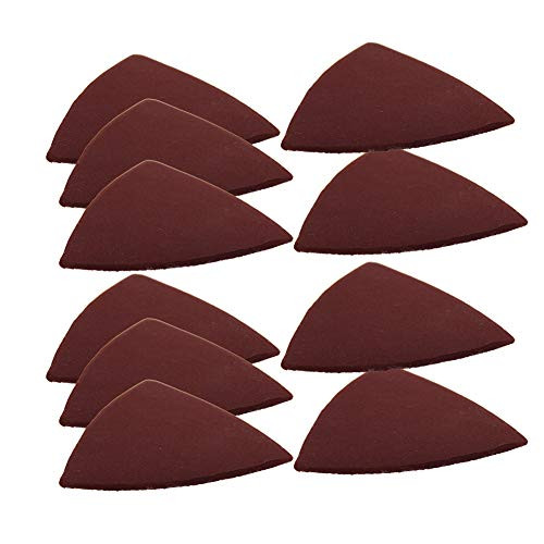 Utoolmart Detail Sander Sandpaper, Triangular Sanding Paper, Hook and Loop Sanding Pads, Triangle Oscillating Multi Tool, 400 Grits 10pcs