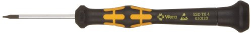 Wera 05030120001 Kraftform ESD 1567 Torx Precision Micro Screwdriver, TX4 Head, 40mm Blade Length