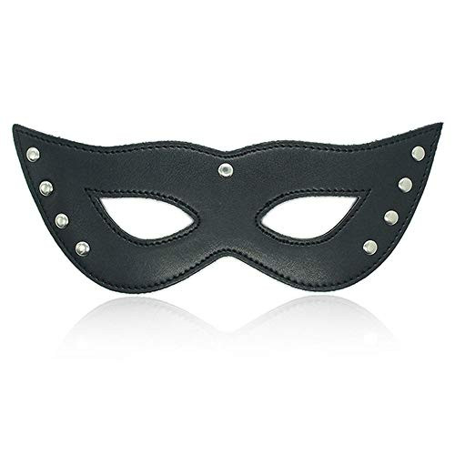 Stickit Graphix Leather Cat Mask Half Face Mask Halloween Cosplay Fancy Dress Masquerade Party Props Black