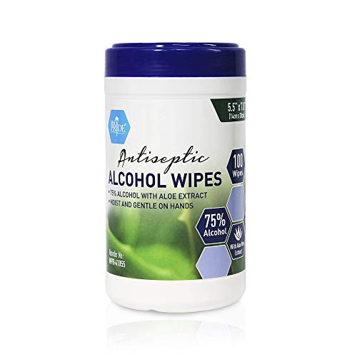 Medpride Antiseptic Hand Wipes with 75 percent Alcohol -100 Pack-  Gentle Sanitizing Wet Wipes - Cleaning Sanitizer Wipes with Aloe Vera - Disposable Moisturizing Personal Wipes- 5.5'' x 7.8''