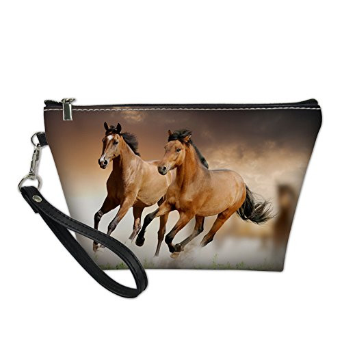 PZZ BEACH Horse Makeup Bags for Women Toiletry Pouch Travel Protable Cosmetic Storage Bag Waterproof