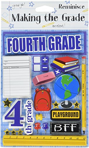 Reminisce Making The Grade 3-Dimensional Fourth Grade Sticker