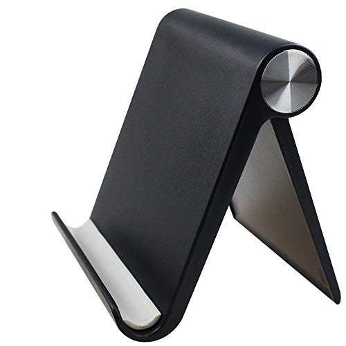 Cell Phone Stand,Phone Stand,Mobile Phone Desktop Holder, Portable Foldable Desktop Cell Phone Holder Adjustable Universal Multi-Angle Cradle for Compatible for Tablets, E-Reader,Phone,Black