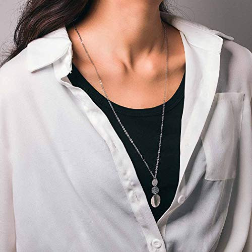 Bomine Simple Long Necklace Chain Circle Pendant Necklaces Disc Jewelry Chains Gold for Women and Girls (Sliver) Bomine Simple Long Necklace Chain Circle Pendant Necklaces Disc Jewelry Chains Gold for Women and Girls (Sliver)