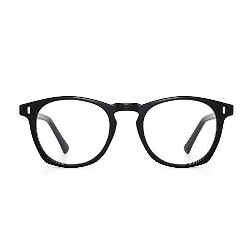 Blue Light Blocking Glasses Square Nerd Eyeglasses Frame Anti Blue Ray Computer Game Glasses (Black)